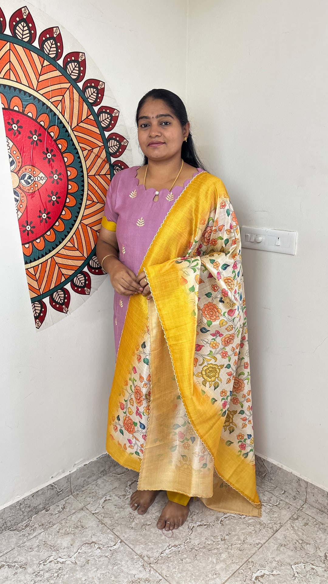 Lavender Vertican Silk Salwar Set
