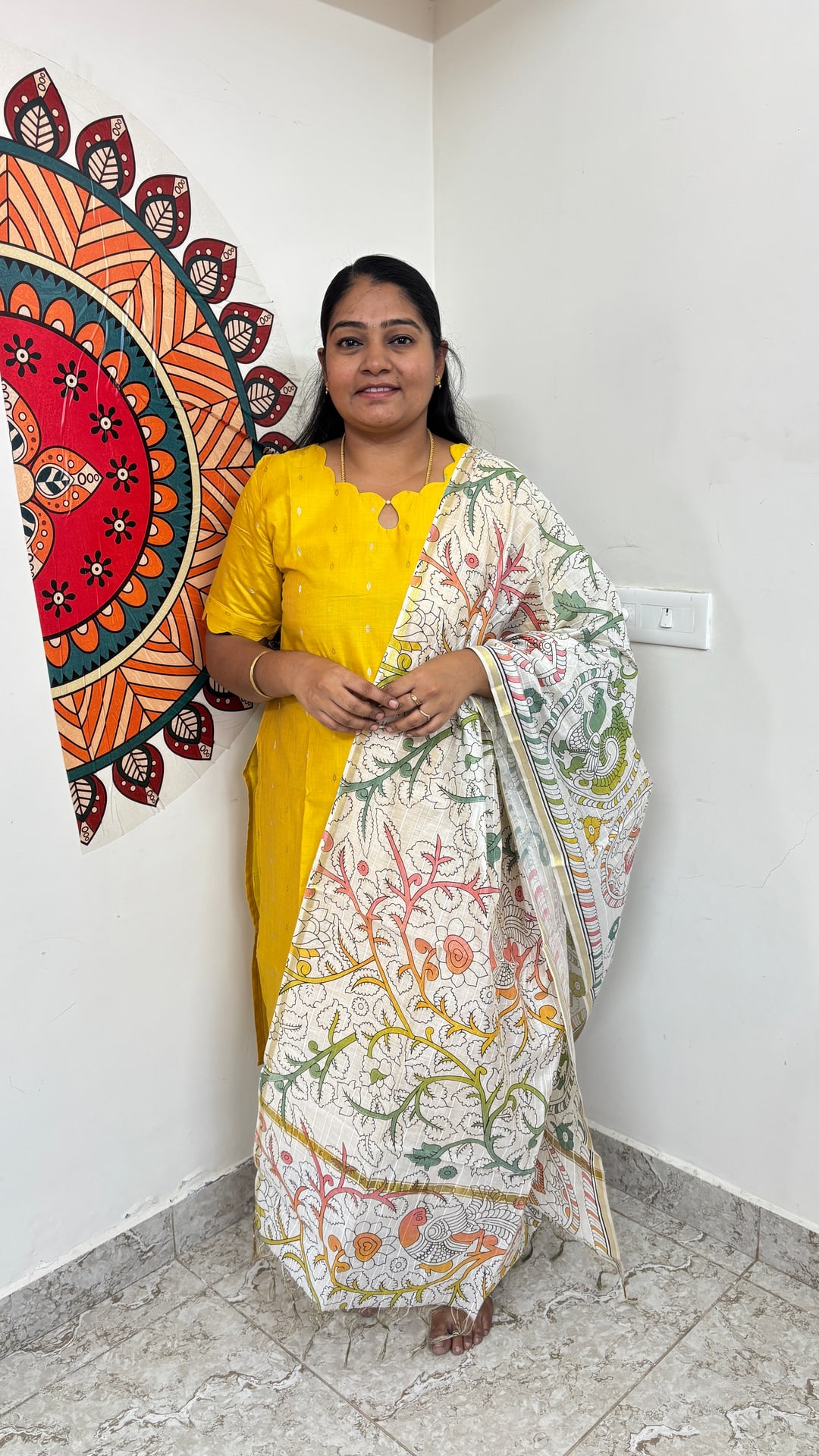 Mango Yellow Butter Silk Salwar Set