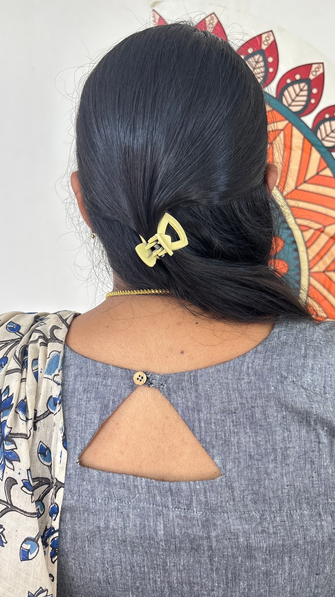 Grey Kalamkari Cotton Three Piece Set, photograph 5 of 5