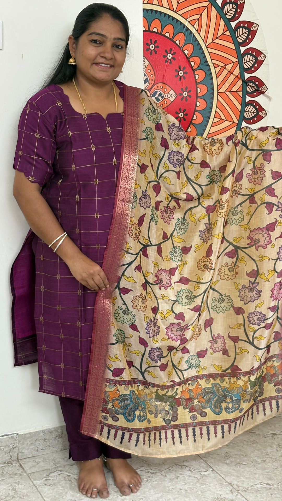 Royal Wine Raw Silk Salwar Set