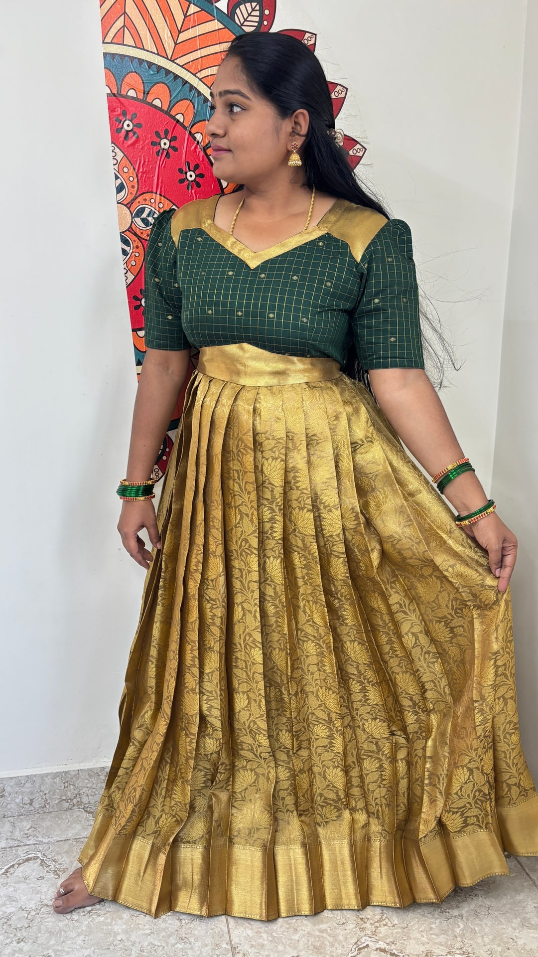 Vintage Pleated Maxi