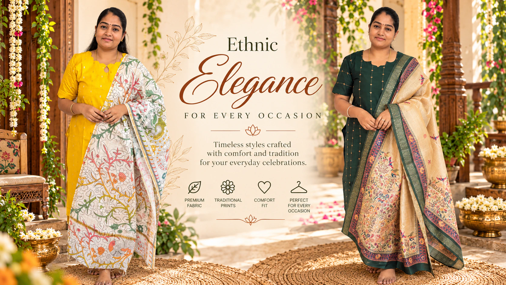 Ethnic elegance for every occasion: timeless styles crafted with comfort and tradition.