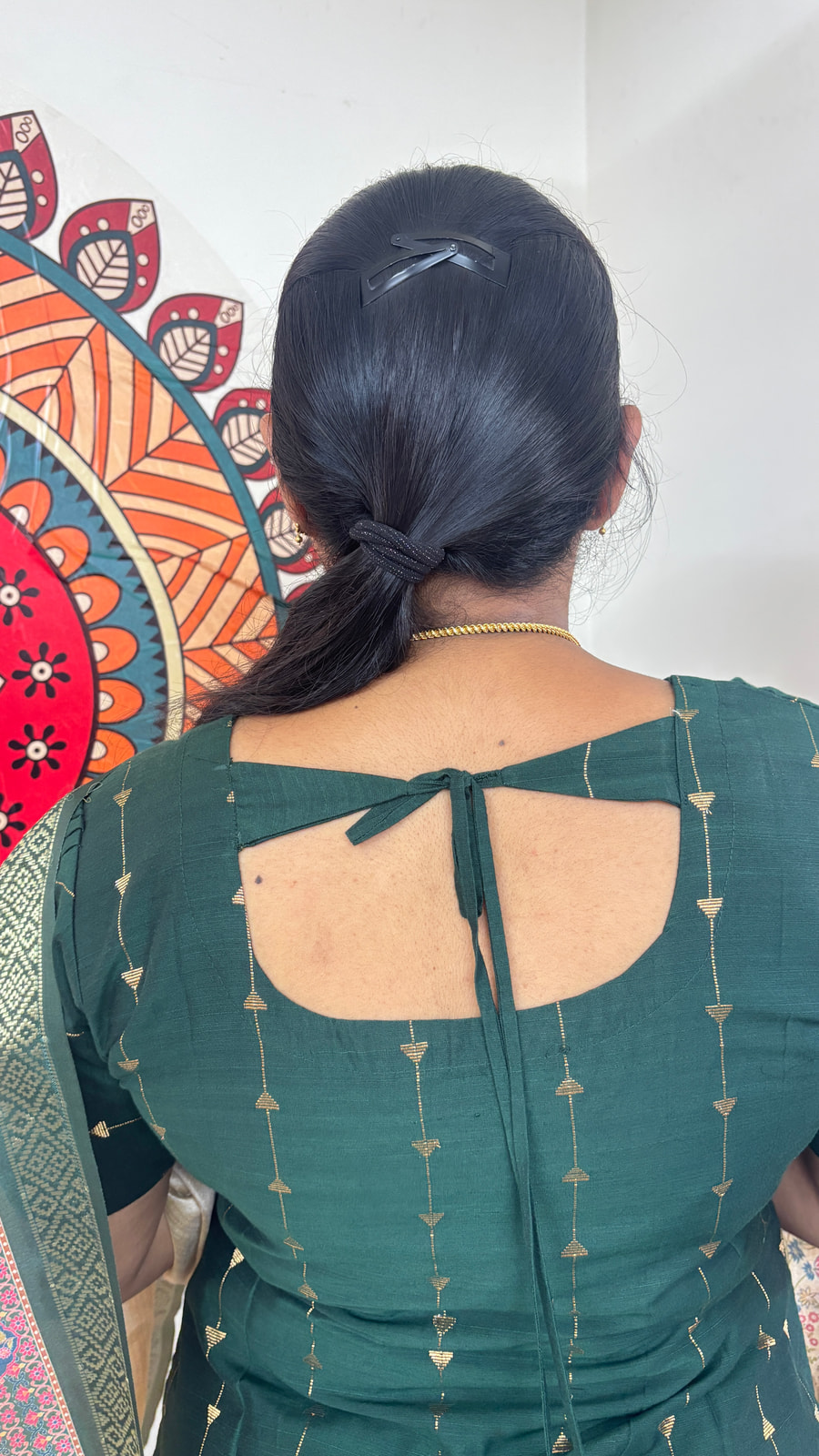 Forest green salwar set, photograph 5 of 6