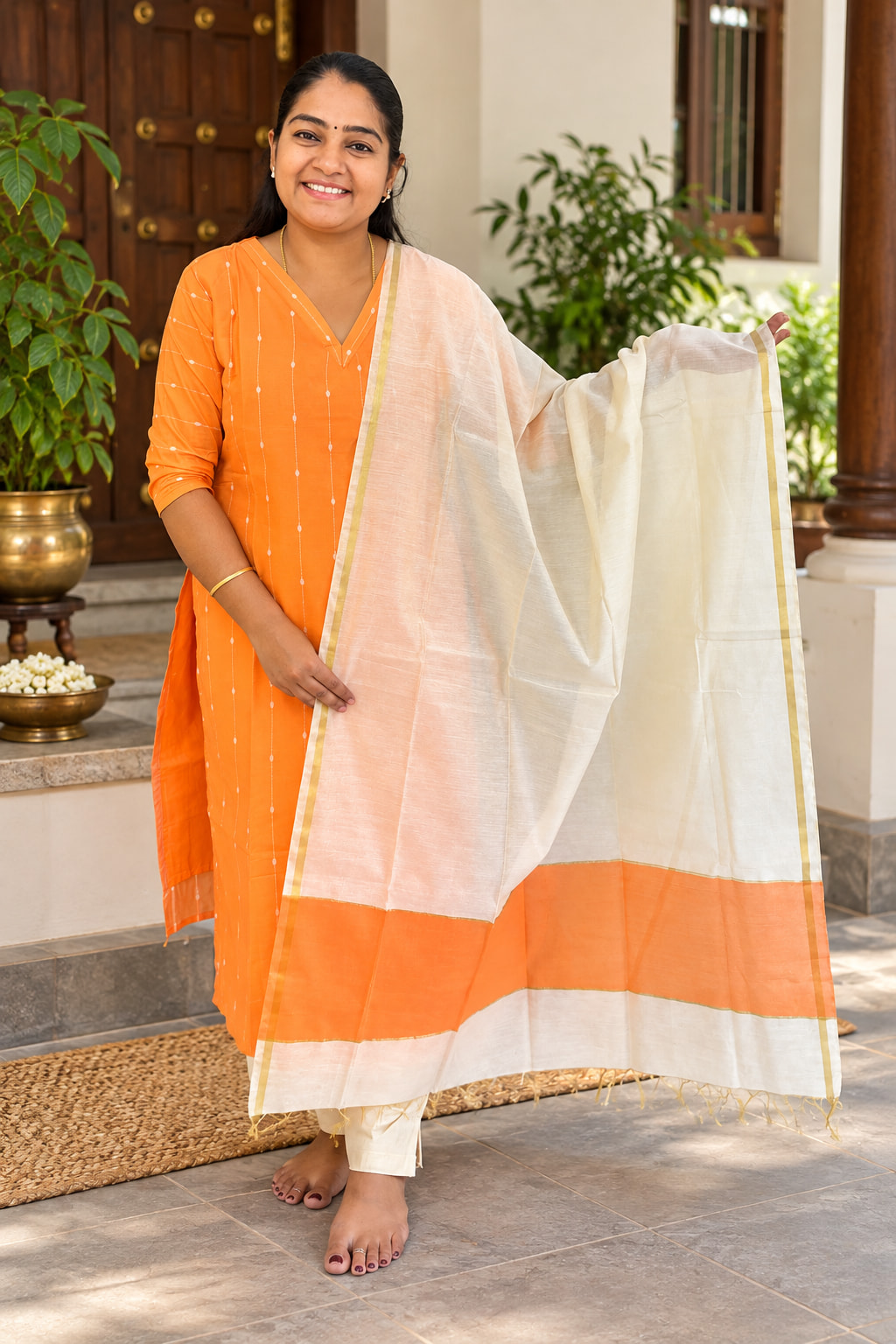 Carrot with cream shade-Butter silk