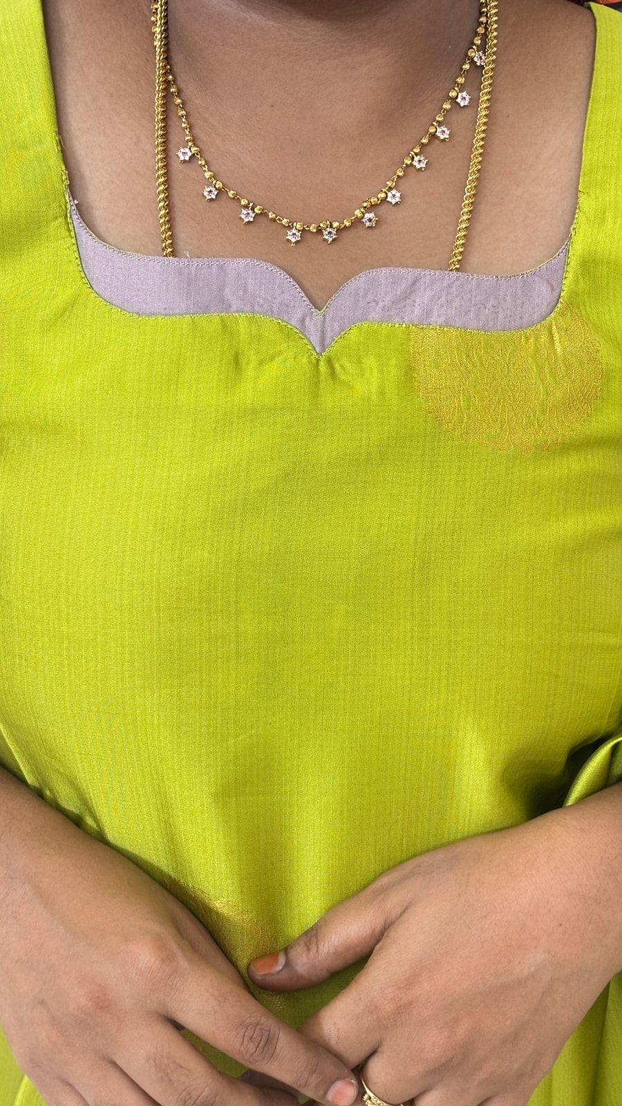 Lime Green with Rose Gold Soft silk, photograph 5 of 8
