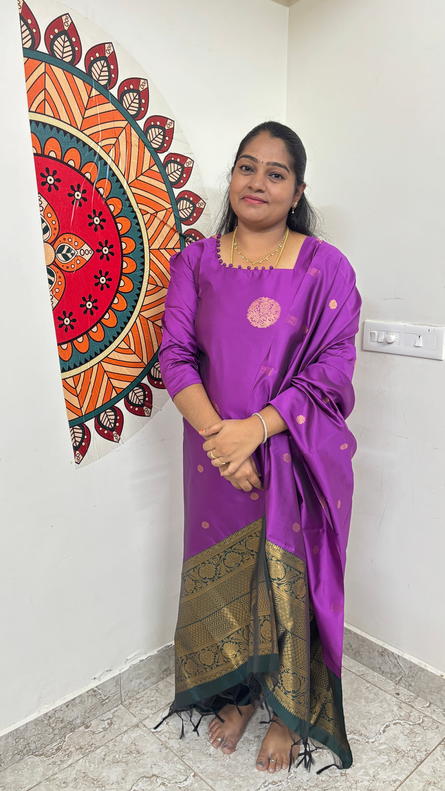 Vadamalli With Bottle Green soft silk salwar, photograph 3 of 8