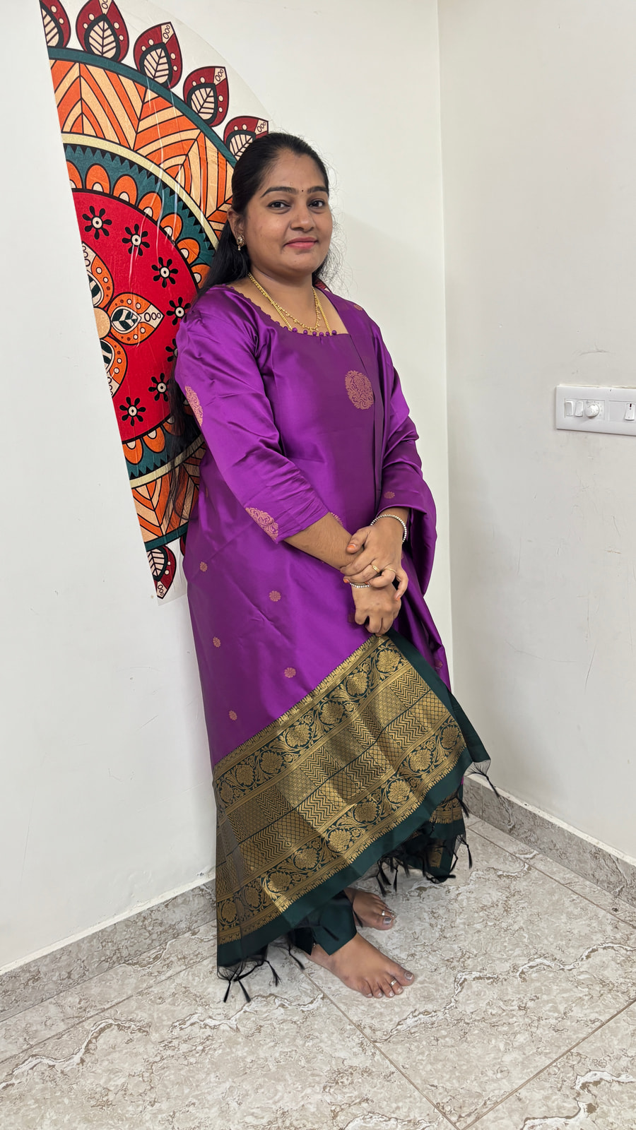 Vadamalli With Bottle Green soft silk salwar, photograph 8 of 8